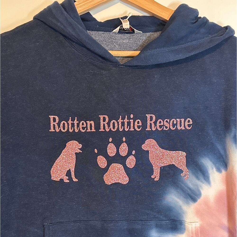 Wildfox Hoodie Sweatshirt Sz S Navy Custon "Rotten Rottie Rescue" French Terry - Picture 2 of 12